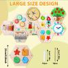9Pcs Hexagon Activity Wall Busy Board Panels, Wooden Sensory Wall Panel for Kids, Montessori Learning Activity Center, Educational Toys for Toddler Playroom Daycare Nursery Classroom Birthday Gifts view 2