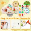 9Pcs Hexagon Activity Wall Busy Board Panels, Wooden Sensory Wall Panel for Kids, Montessori Learning Activity Center, Educational Toys for Toddler Playroom Daycare Nursery Classroom Birthday Gifts view 4
