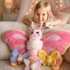 MaoGoLan Butterfly Stuffed Animals for Teen Girls 31 inch Giant Pink Butterfly Plush with 3 Babies Inside, Soft Insect Toy Cute Birthday Gift for Kids Christmas Party Favors Decors view 1