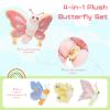 MaoGoLan Butterfly Stuffed Animals for Teen Girls 31 inch Giant Pink Butterfly Plush with 3 Babies Inside, Soft Insect Toy Cute Birthday Gift for Kids Christmas Party Favors Decors view 2