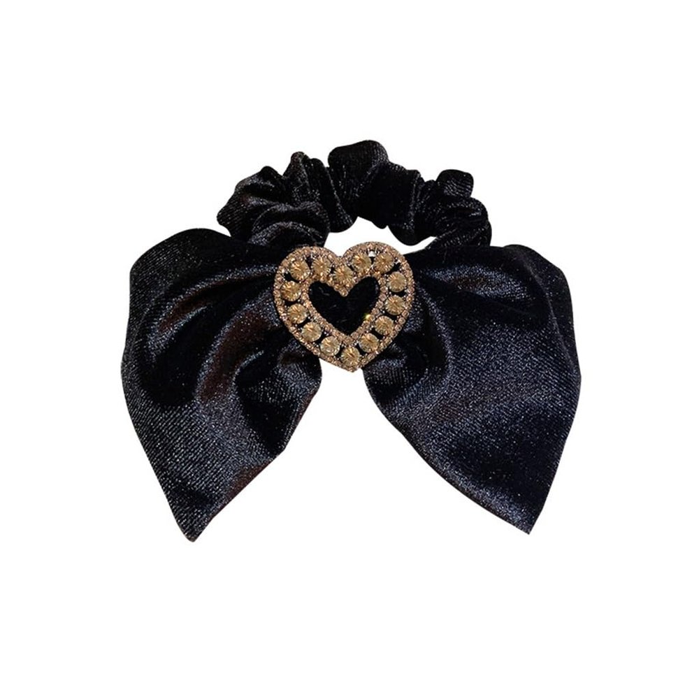 DFWZMQTG Rope Retro Velvet Rhinestone Love Buckle Ribbon Hair Temperament