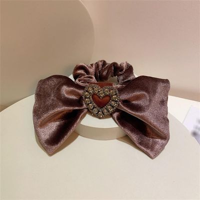 DFWZMQTG Rope Retro Velvet Rhinestone Love Buckle Ribbon Hair Temperament