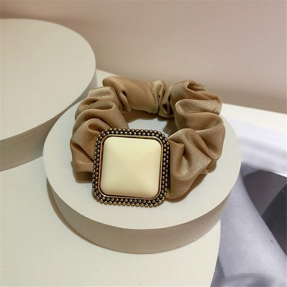 DFWZMQTG Hair Ornaments Retro Atmosphere Frosted Rubber Paint Square Buckle Wrinkled
