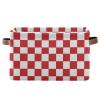Wusikd Red White Checkered Storage Basket Set of 2 Large Fabric Storage Baskets Bins Box Cube with Handles Collapsible Closet Shelf Clothes Organizer Basket for Nursery Bedroom view 1