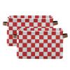 Wusikd Red White Checkered Storage Basket Set of 2 Large Fabric Storage Baskets Bins Box Cube with Handles Collapsible Closet Shelf Clothes Organizer Basket for Nursery Bedroom view 2