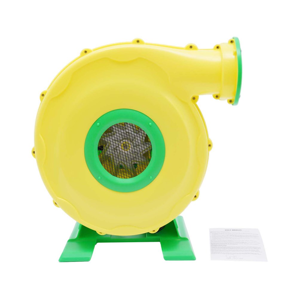 1100W Air Blower, 1118 CFM High Power Inflator Blower Motor with 13.12ft Cord, 110V 1.5HP Portable Inflatable Bounce House Air Blowers for Commercial & Home Use (Green, Yellow)