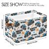Emelivor Truck Monster White Storage Basket Bins Decorative Organizer Bins Laundry Hamper Baskets with Handles for Living Room Clothes Closet Shelf Livingroom,2 pcs view 3