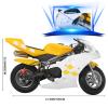 Awjaisca 49cc 2 Stroke Dirt Bike for Kids & Youth,Mini Motorcycle Motorbike Beach Off Road Vehicles, Dual Headlights, Up to 20Mph, Weight Support Up to 170LBS, 20 Miles Range (Yellow) view 2