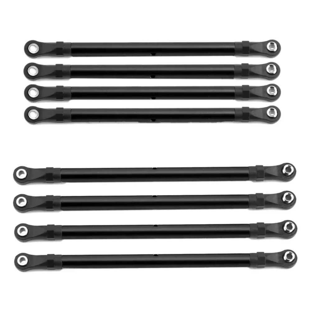 For AXIAL For SCX10 90046 For TRX4 1/10 8 PCS Aluminum Alloy Link Rod Linkage Set 313MM Wheelbase RC Crawler Car Accessories And Repair RC Car Upgrade Part(Black)
