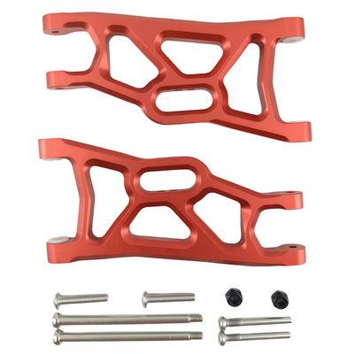 Aluminum Front Lower Suspension Arms Set Upgrade for 1/10 Slash 2WD RC Car, Replaces Part #3631 (Red)