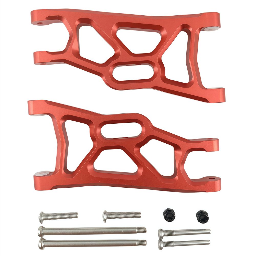 Aluminum Front Lower Suspension Arms Set Upgrade for 1/10 Slash 2WD RC Car, Replaces Part #3631 (Red)
