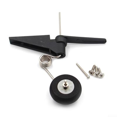 RC Airplane Tail Wheel Bracket Assembly for 60-120 Size Fixed Wing Models, 1.18 inch Sponge Wheel with Plastic Metal Mount, Landing Gear for Remote Control Aircraft