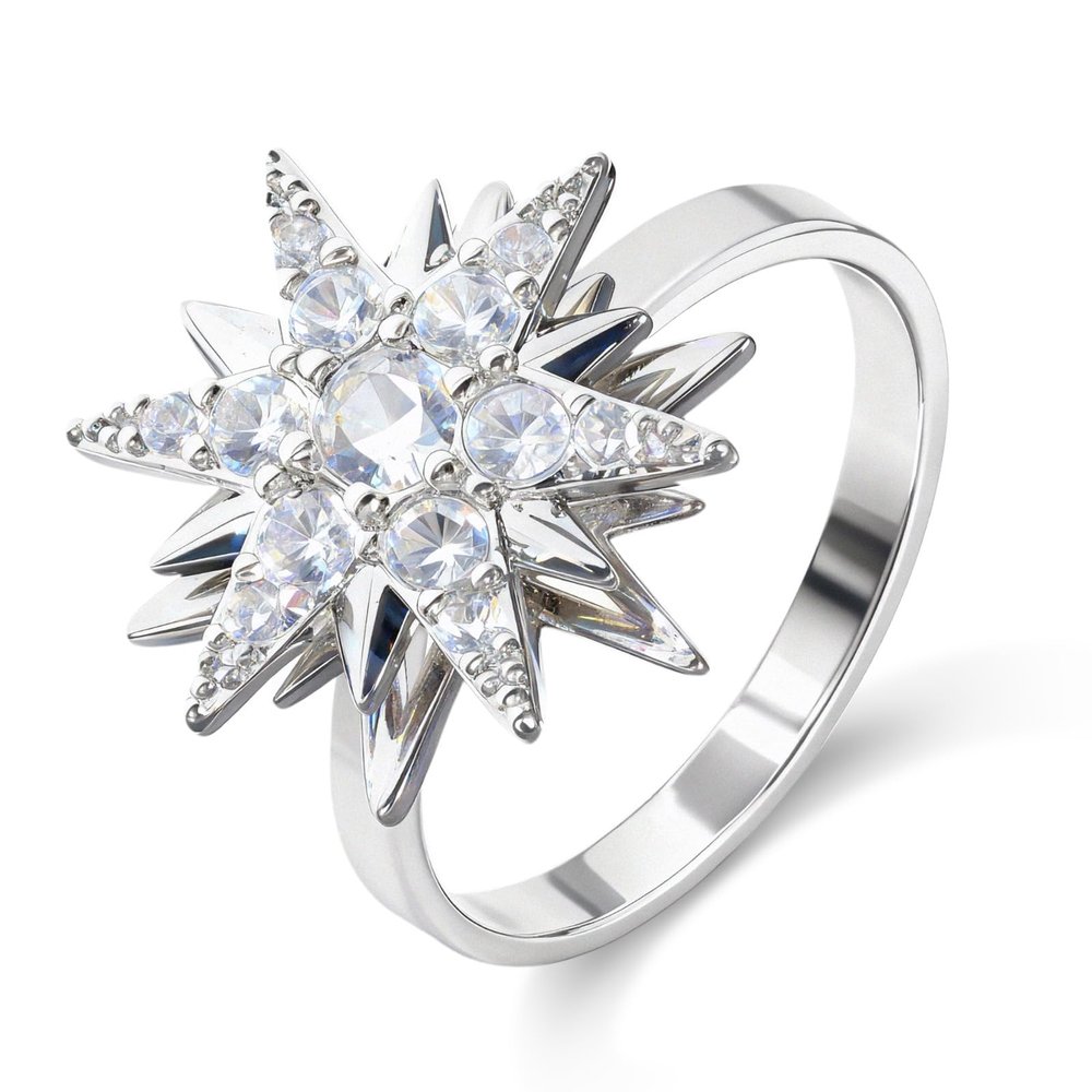 BYETOCE Christmas Snowflake Spinning Ring Xmas Winter Wrap Fidget Ring Snowflake Charm with Cubic Zirconia Jewelry Adjustable Rotating Finger Band for Women Christmas New Year Jewelry