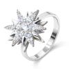 BYETOCE Christmas Snowflake Spinning Ring Xmas Winter Wrap Fidget Ring Snowflake Charm with Cubic Zirconia Jewelry Adjustable Rotating Finger Band for Women Christmas New Year Jewelry view 1