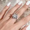 BYETOCE Christmas Snowflake Spinning Ring Xmas Winter Wrap Fidget Ring Snowflake Charm with Cubic Zirconia Jewelry Adjustable Rotating Finger Band for Women Christmas New Year Jewelry view 2
