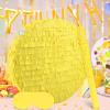 Abilat Yellow Round Pinata with Stick Blindfold Confetti DIY Blank Pinata for Adults Kids Birthday Party Supplies Carnivals Halloween Christmas Decorations view 3