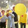 Abilat Yellow Round Pinata with Stick Blindfold Confetti DIY Blank Pinata for Adults Kids Birthday Party Supplies Carnivals Halloween Christmas Decorations view 4