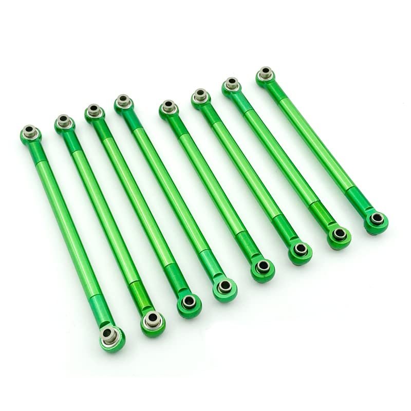 8PCS Metal Pull Rod Link Rod LinkageFor MN86S MN86 MN86KS MN86K M-N G500 1/12 RC Car Accessories Upgrade Parts(Green)