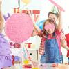Abilat Pink Round Pinata with Stick Blindfold and Confetti DIY Blank Pinata for Girls Kids Birthday Party Supplies Carnivals Christmas Decorations view 4