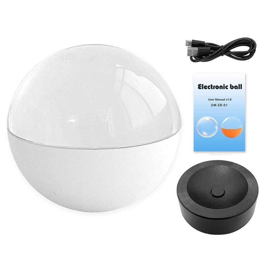 2.7" Crystal Ball Video Player, Personalized 3D Digital Display Sphere Memory Lamp, Electronic Crystal Ball Custom Video Sphere, Upload Videos & Photos for Room Decor (White APP version 1pcs)