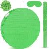 Abilat Green Round Pinata with Stick Blindfold and Confetti DIY Blank Pinata for Boys Kids Birthday Party Supplies Carnivals Halloween Christmas Decorations view 1