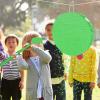 Abilat Green Round Pinata with Stick Blindfold and Confetti DIY Blank Pinata for Boys Kids Birthday Party Supplies Carnivals Halloween Christmas Decorations view 3