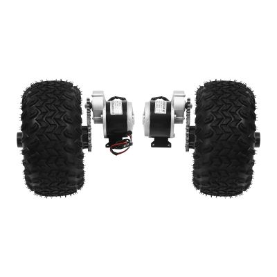 10 Inch Motor Driven Air Wheel Conversion Kit, 24V 250W Electric Cart Scooter Wheel Set Kit Dual-wheel Set with Thumb Throttle Beach Scooter W/Digital Display Throttle for Beach Scooters Go-karts