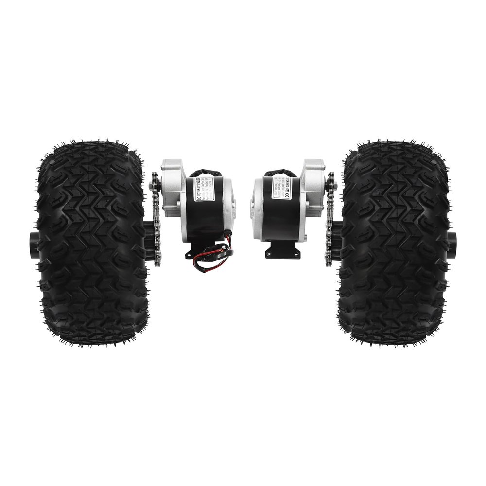 10 Inch Motor Driven Air Wheel Conversion Kit, 24V 250W Electric Cart Scooter Wheel Set Kit Dual-wheel Set with Thumb Throttle Beach Scooter W/Digital Display Throttle for Beach Scooters Go-karts