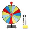 11.8inch Prize Wheel Tabletop 15/10 Slots Color Roulette Spinner DIY Interactive Spin Wheel with Eraser and Pen Erasable Tabletop Roulette Spinner for Home Trade Show Party (15 Slots A) view 1