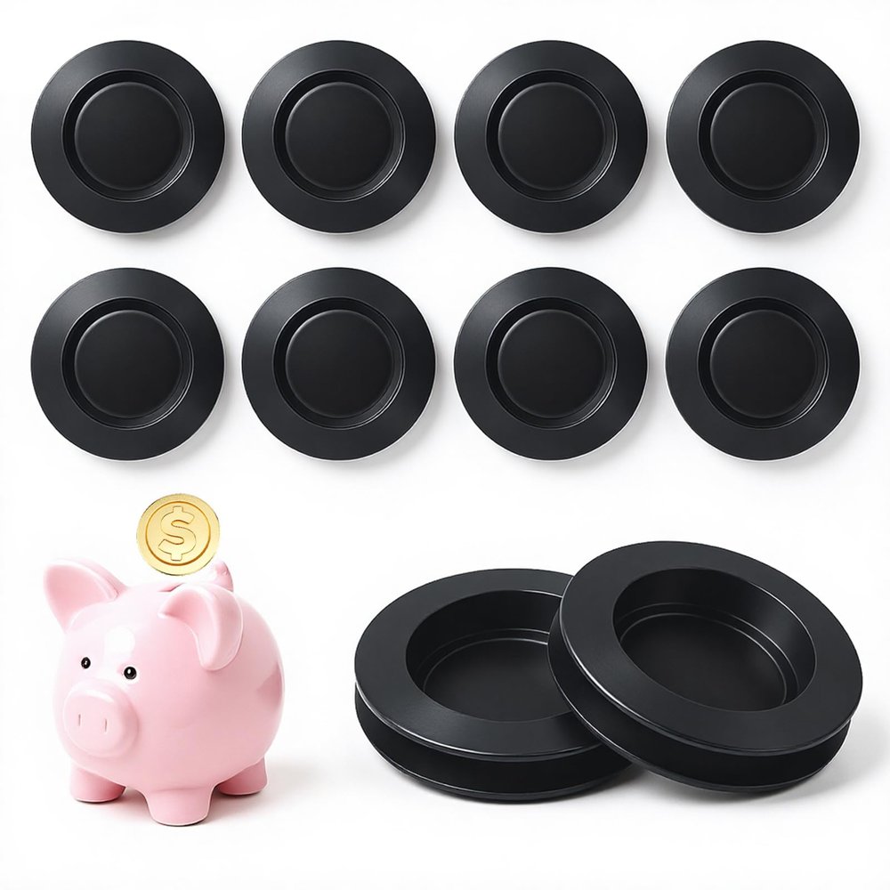 Bruislard 10 Pcs Piggy Bank Plug Saving Box Stopper Replacement Bulk Rubber for Money Saving Box(1.5'' Outer Diameter, Black)