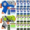 Seenelling 16 Set Tactical Party Supplies Gun Themed Party Favors Kit Included Toy Guns, Wrist Belt Band, Foam Bullets, Safety Glasses, Face Mask Birthday Gift (Blue,Green) view 1