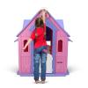 ToysCentral Basics Kids Playhouse with Basketball Hoop Dartboard Garden Games Cottage (Light Pink) view 3