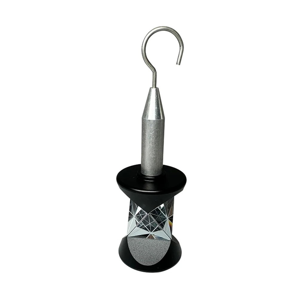 360 Degree Mini Prism Silvering for Total Station Replace GRZ101 Prism Survey+4 Poles with Soft Bag+A Bubble+A Hook