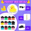 12 Pcs Cowboy Rubber Ducks with Hat, Golden Necklace & Sunglasses - Cool Car Dashboard Decor for Jeep Ducking, Stress Relief Gifts view 3