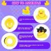12 Pcs Cowboy Rubber Ducks with Hat, Golden Necklace & Sunglasses - Cool Car Dashboard Decor for Jeep Ducking, Stress Relief Gifts view 4