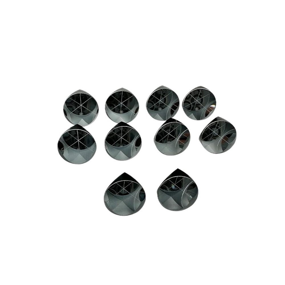 10 Pieces Silver & Copper Coated 1inch Corner Cube Prism Diameter 25.4mm Trihedral Retroreflector 5 Arc Secs Return Beam Prism(Silver Coated)