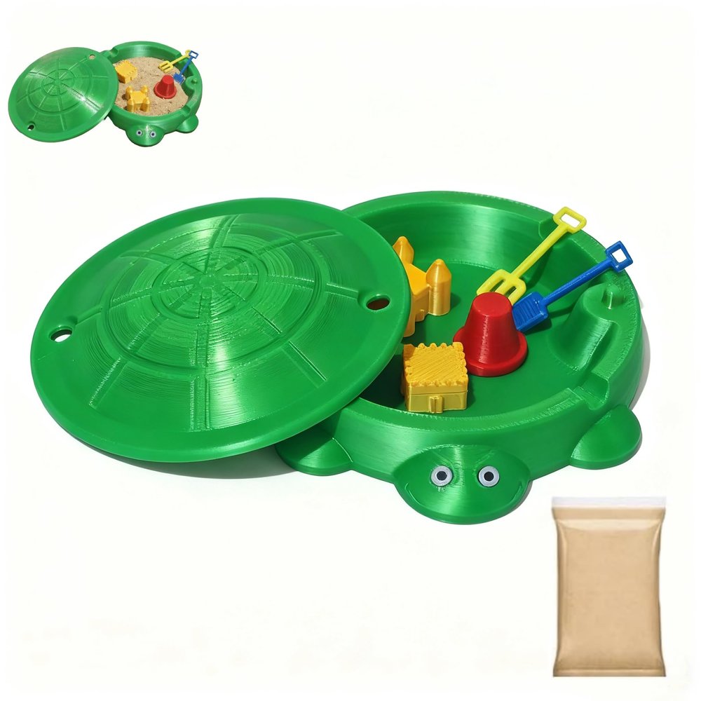 4.5IN Mini Turtle-Shaped Desktop Sandbox with Soft Sand, Small Turtle Sand Tray, Office Decor, Sensory Zen Garden with Mini Tools, Stress-Relieving Creative Gift, Ideal Choice for Office Workers