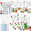 Funrous 168 Pcs Christmas Party Favors Bulk Watercolor Coloring Books Mini Christmas Coloring Pages Sheets with Plastic Bags Brushes Classroom Gifts Prizes Crafts Goodie Bag Stuffers Fillers view 1