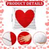 AceOrbit 2 Pcs Valentines Throw Pillows Embroidered Cushion Pillow Red Heart Stripe and Kisses Dot Petite Print Valentines Decoration for Home Bedroom Living Room Sofa Bed Chair Decor Galentines Gifts view 3