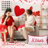 AceOrbit 2 Pcs Valentines Throw Pillows Embroidered Cushion Pillow Red Heart Stripe and Kisses Dot Petite Print Valentines Decoration for Home Bedroom Living Room Sofa Bed Chair Decor Galentines Gifts view 4