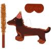 Seenelling Dachshund Dog Piata 3D Puppy Birthday Decoration with a Blindfold and Bat for Kids Girls Boys Gift Holiday Piata Party Baby Shower Supplies view 1