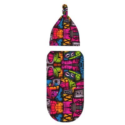 ZZYYDS Comfortable and Stretchy Abstract Expression face Newborn Swaddle Bag/Beanie for Babies 0-6 Months