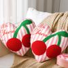 AceOrbit 2 Pcs Ma Cherie Cherry Throw Pillow 18 x 18'' Aesthetic Cute Heart Plush Pillow Red Cherry Prints Galentines Decoration for Home Bedroom Living Room Sofa Bed Chair Decor Valentines Gifts view 1