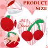 AceOrbit 2 Pcs Ma Cherie Cherry Throw Pillow 18 x 18'' Aesthetic Cute Heart Plush Pillow Red Cherry Prints Galentines Decoration for Home Bedroom Living Room Sofa Bed Chair Decor Valentines Gifts view 2