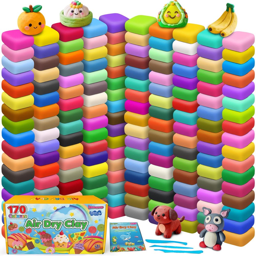 Air Dry Clay 170 Colors, Modeling Clay for Kids, DIY Molding Magic Toy with Tools, Gift for Kids Boys Girls