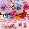 28 Pack Valentiens Day Gifts for Kids School Valentines Day Cards with Mini Bear Plush Toy Keychains, Valentines for Kids Classroom Valentines Exchange Gifts Class Valentines Party Favors for Boy Girl view 3