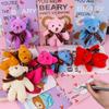 28 Pack Valentiens Day Gifts for Kids School Valentines Day Cards with Mini Bear Plush Toy Keychains, Valentines for Kids Classroom Valentines Exchange Gifts Class Valentines Party Favors for Boy Girl view 4