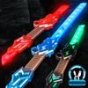 Double-Edged Retractable Light Up Sword, 7 Color Flashing Dueling Sabers with FX Sound, War Warriors Weapon Toy for Kids & Adults, Christmas Birthday Gift Silver view 2