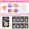 28 Pack Valentines Day Gifts for Kids Classroom, Galaxy Slime Valentines Cards for Kids School, Valentines Day Slime Toys Classroom Valentines Exchange Cards Valentine Party Favors for Boys Girls view 2
