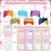 24 Pack Kids Valentines Day Cards with Mini Pop Fidget Keychain Valentines Day Gifts for Kids Classroom School, Valentines for Kid Class Valentines Exchange Cards Party Favors Classroom Exchange Gift view 2